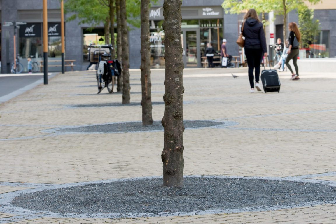 BVB Landscaping substraten verharding Utrecht Brusselplein boomspiegel