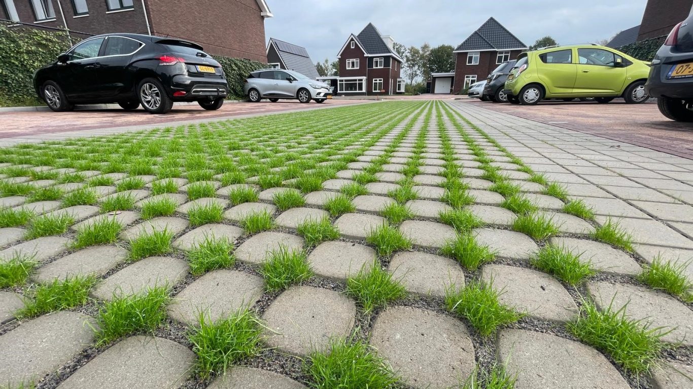 BVB Landscaping Park Positive funderingssubstraat Ommen groene rijbaan Gradiënt grastegel BVB Landscaping Park Positive funderingssubstraat Ommen groene rijbaan Gradiënt grastegel